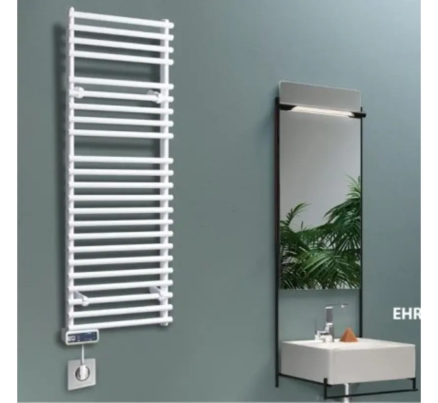 Ivigo elektrische handdoekradiator, professional- 500 x 1275mm (800w), Wit - met elektronische thermostaat