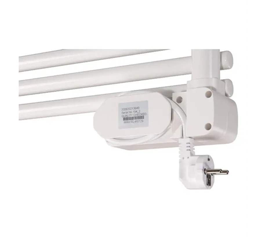 Ivigo elektrische handdoekradiator, professional- 500 x 1275mm (800w), Wit - met elektronische thermostaat