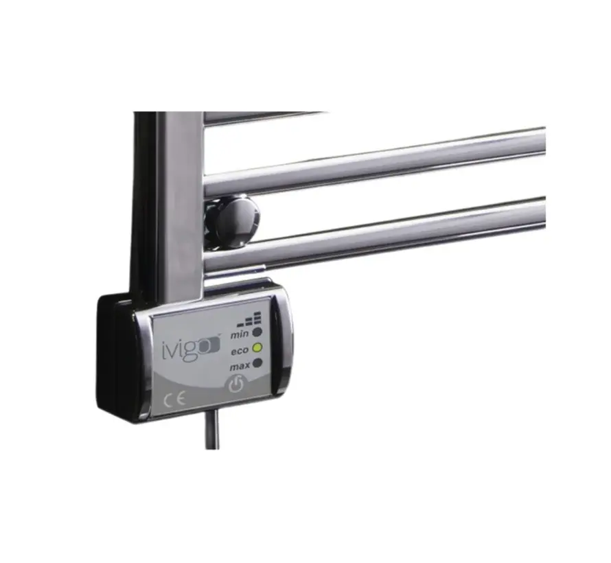 Ivigo elektrische handdoekradiator chroom, digital- analoge  thermostaat - wattage keuze: 350 t/m 800w