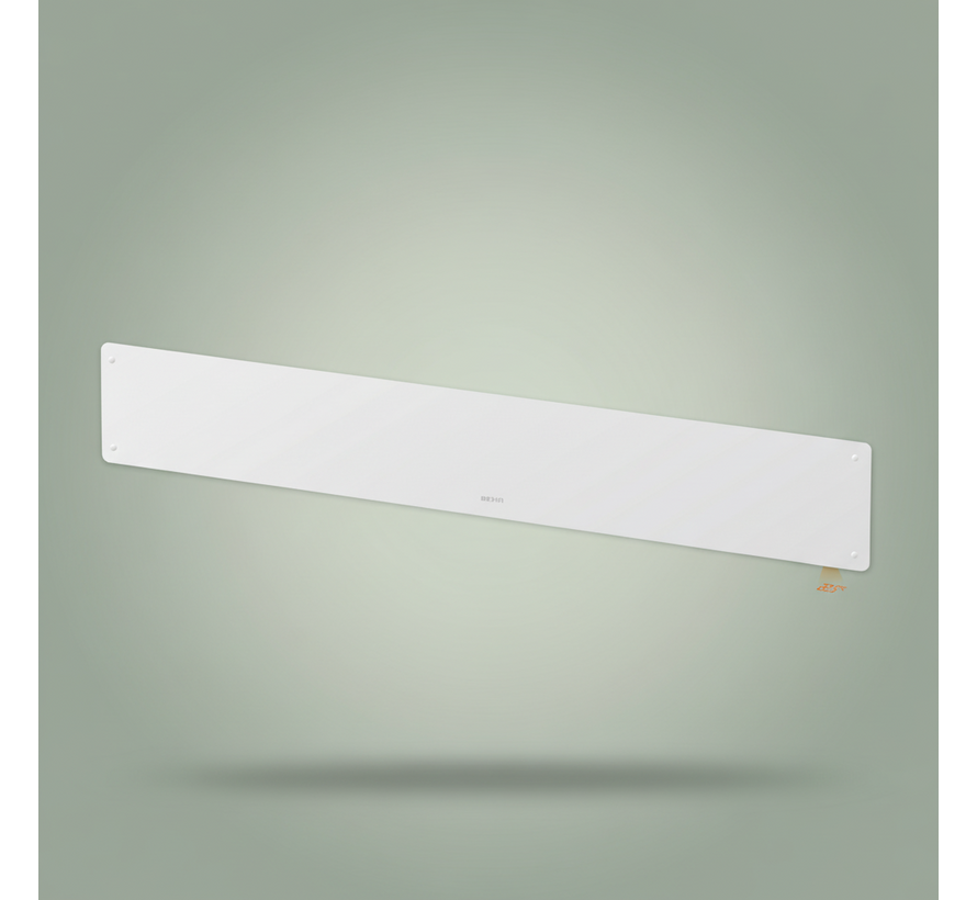 Beha LGV Wifi elektrische convector (750-1000W) - Laag Model Luxe Glas Wit