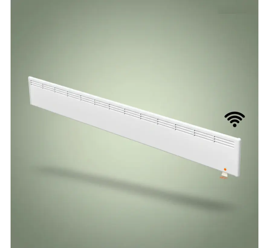 Beha elektrische convectie kachel,  500 t/m 1250w, klokthermostaat met via wifi programmeren klok en temperatuurinstelling