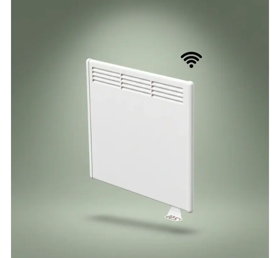 Beha elektrische convectie kachel, 400 t/m 2000w, klokthermostaat met wifi, te programmeren voor tijd en temperatuur instellingen ook via de beha app.