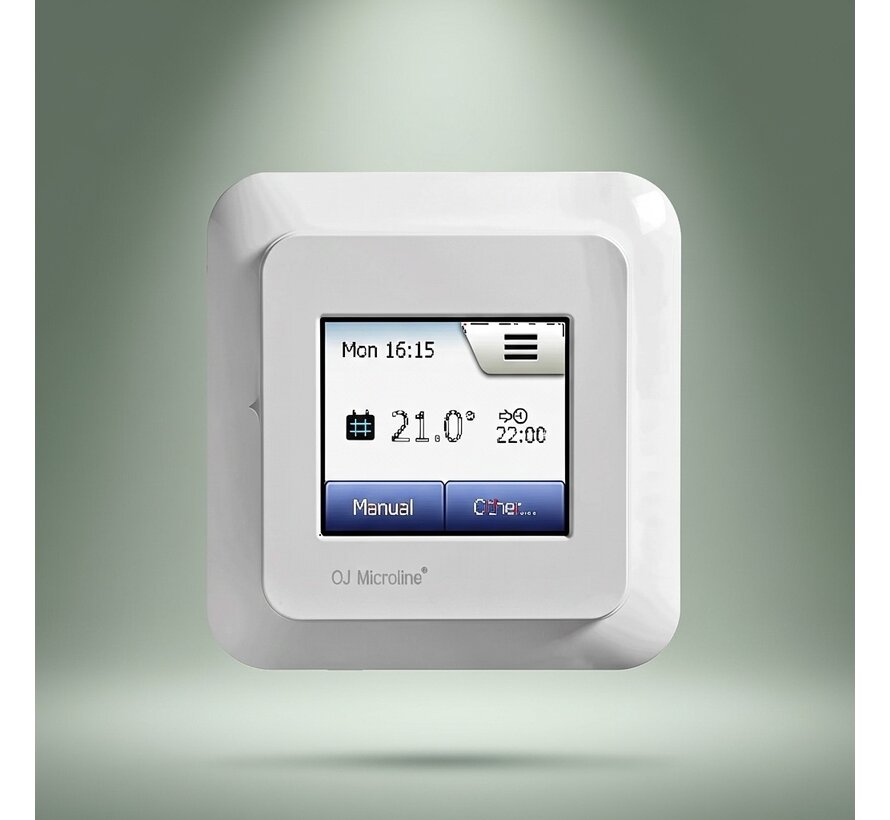 OJ Microline inbouw thermostaat OCD5 - Touchscreen display - Kleurenscherm - 230 Volt - Maximaal 3500 Watt