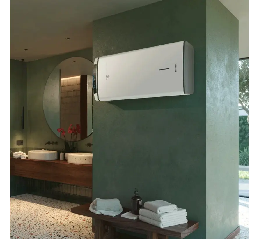 Ariston elektrische boiler, Velis EVO B - 50,80  of 100 liter, dubbele kuip  - Energielabel B -  Horizontale montage