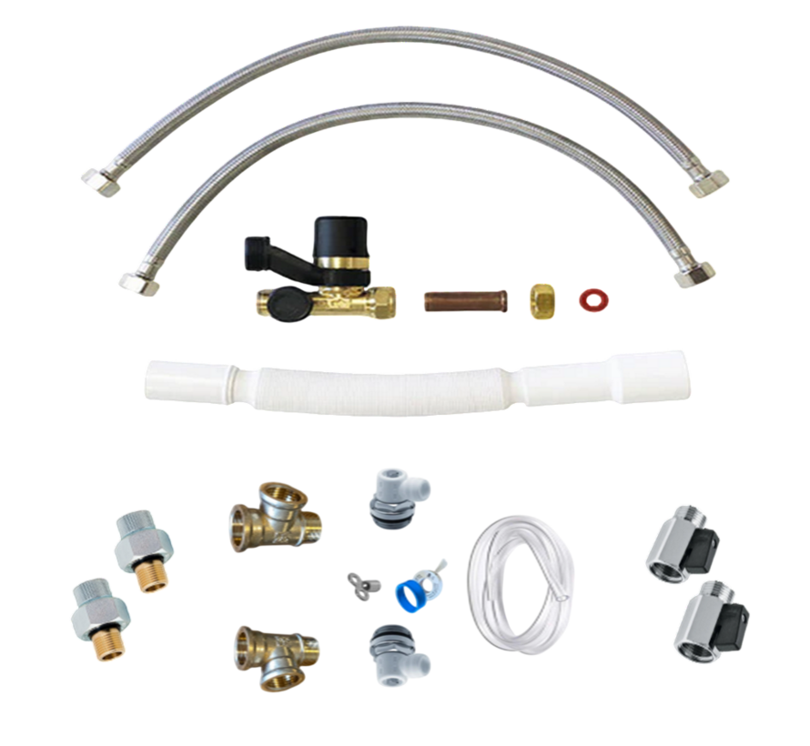 Boiler aansluitset, Premium - Basis set met leegloopset en isolatiekoppelingen