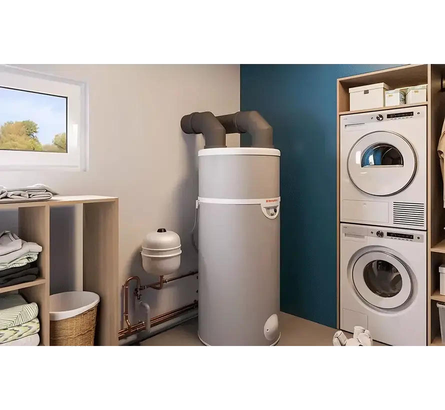 Dimplex warmtepompboiler, Edel - vrijstaande uitvoering. 1900 watt  met extra wisselaar