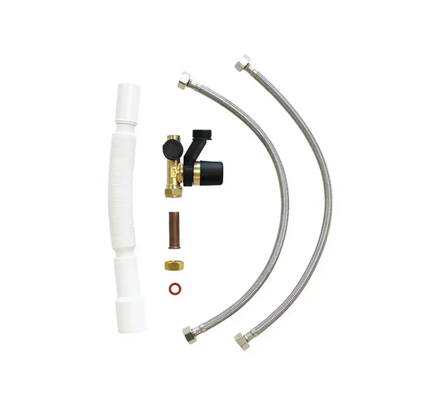 Universele Wandboiler Aansluitset Basis 1/2" met inlaatcombinatie en flexibele slangen