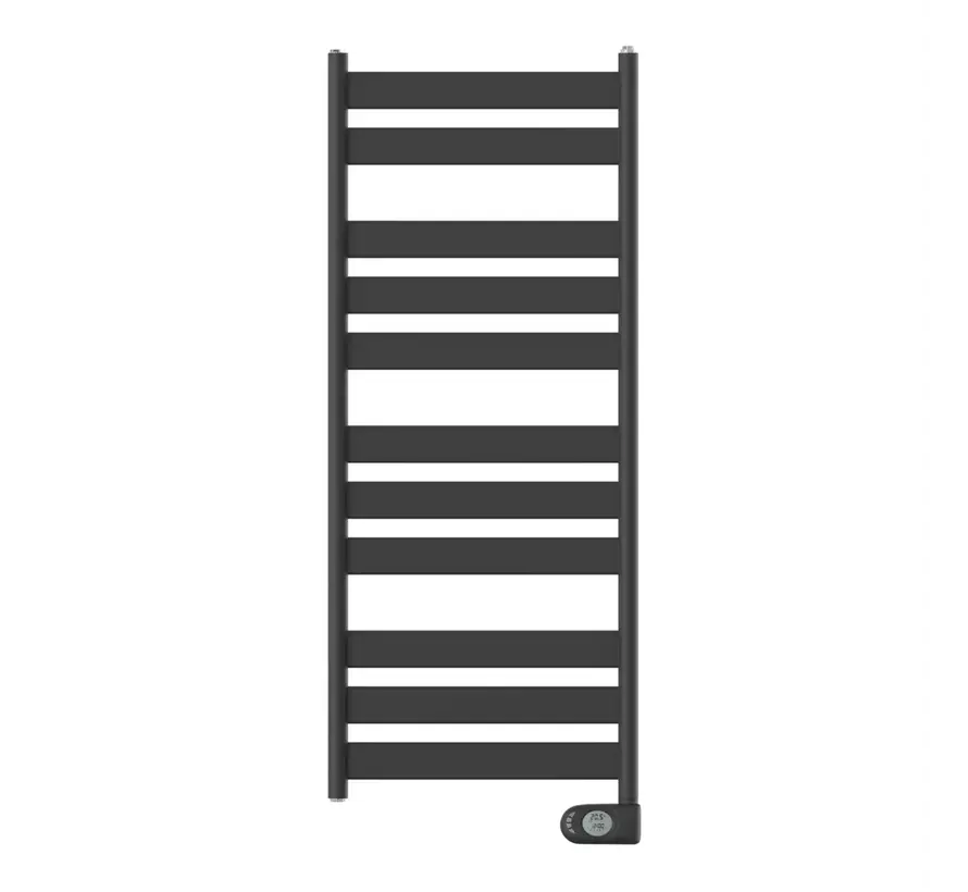 Adax Wave Elektrische Design Handdoekradiator Mat Zwart – Noors Comfort met LCD Display