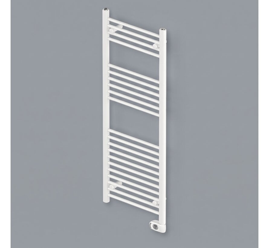 Adax Comfort Elektrische Design Handdoekradiator Mat Wit – Tijdloos D-Profiel met Musa Eco Display