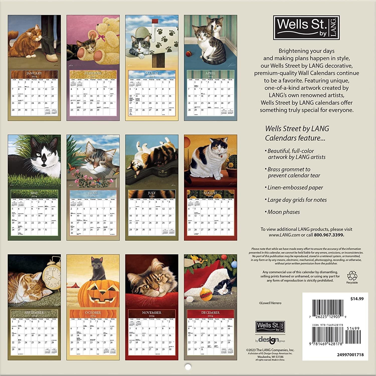 Wells st. by Lang Cats Calendar 2024