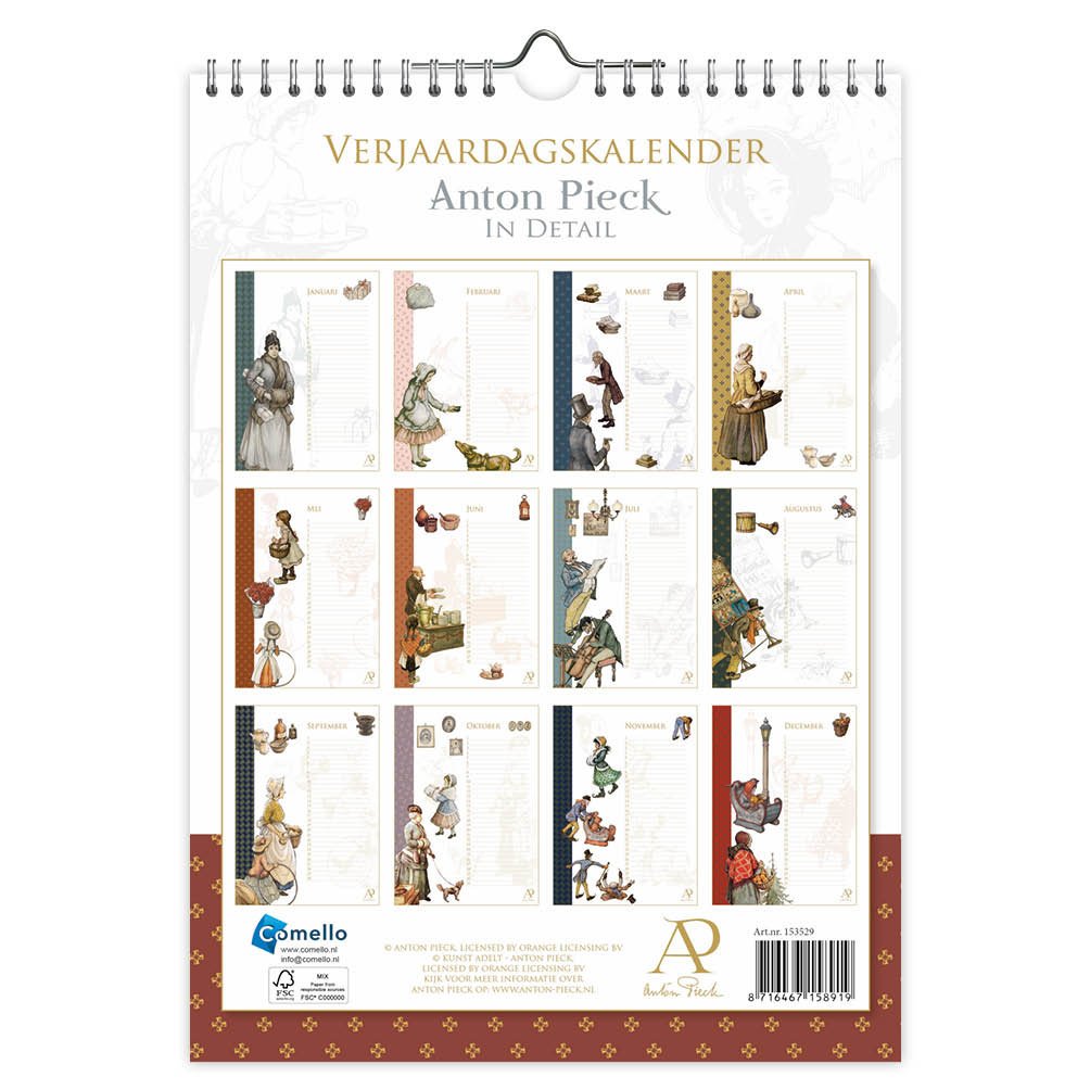 Anton Pieck In Detail Birthday Calendar