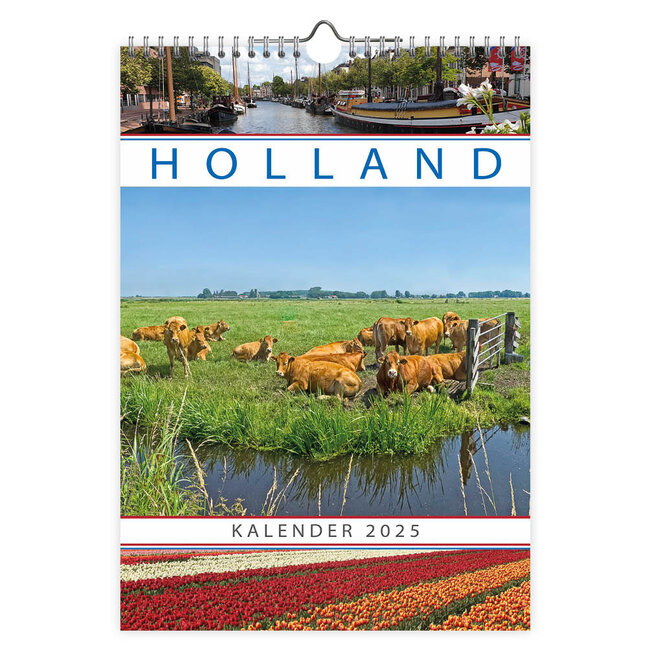 Holland maandnotitie kalender wit 2025