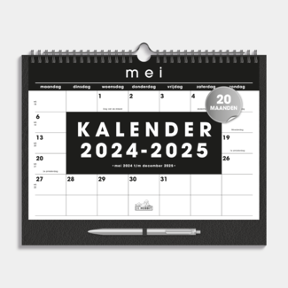 De Hobbit Calendrier mensuel A4 2025 - 2025 Noir avec stylo