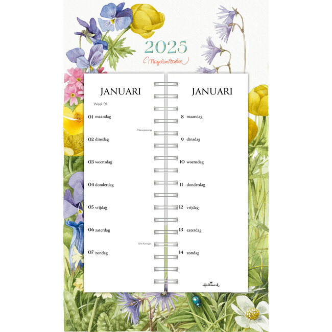 Marjolein Bastin Kalender 2025 op schild