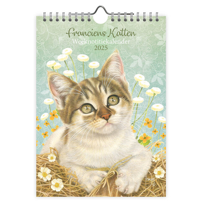 Calendario semanal de notas de los gatos de Francien 2025 Femke