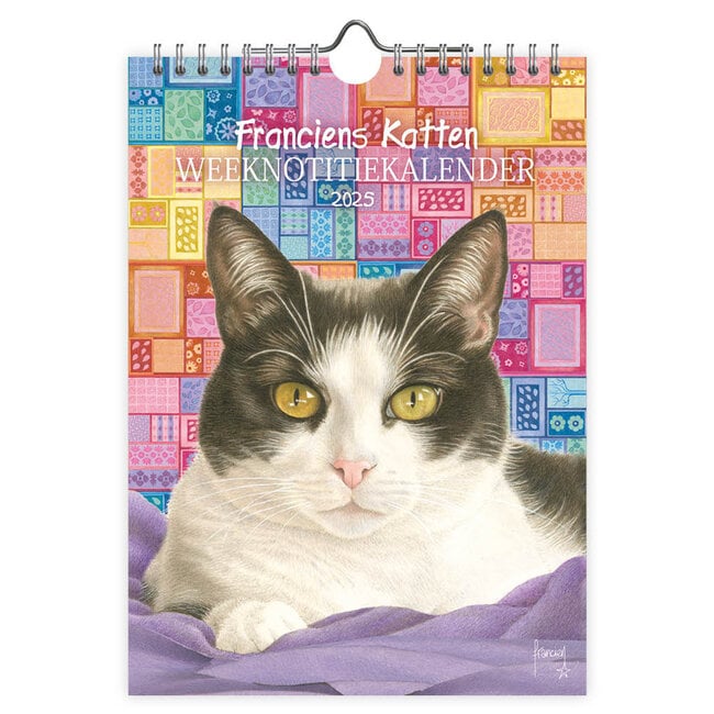 Comello Francien's Cats Weekly Notebook Calendar 2025 Stitch