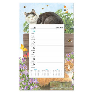 Comello Franciens Katten Weeknotitiekalender op schild 2025 Krokussen