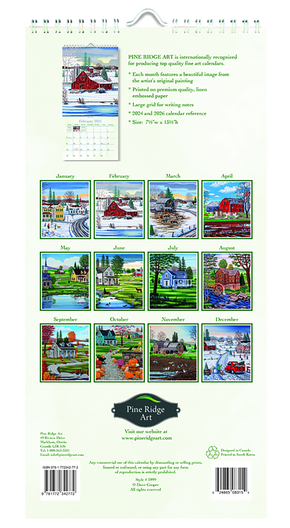 Acheter Country Roads Calendar 2025 Small ? Facile à commander en ligne