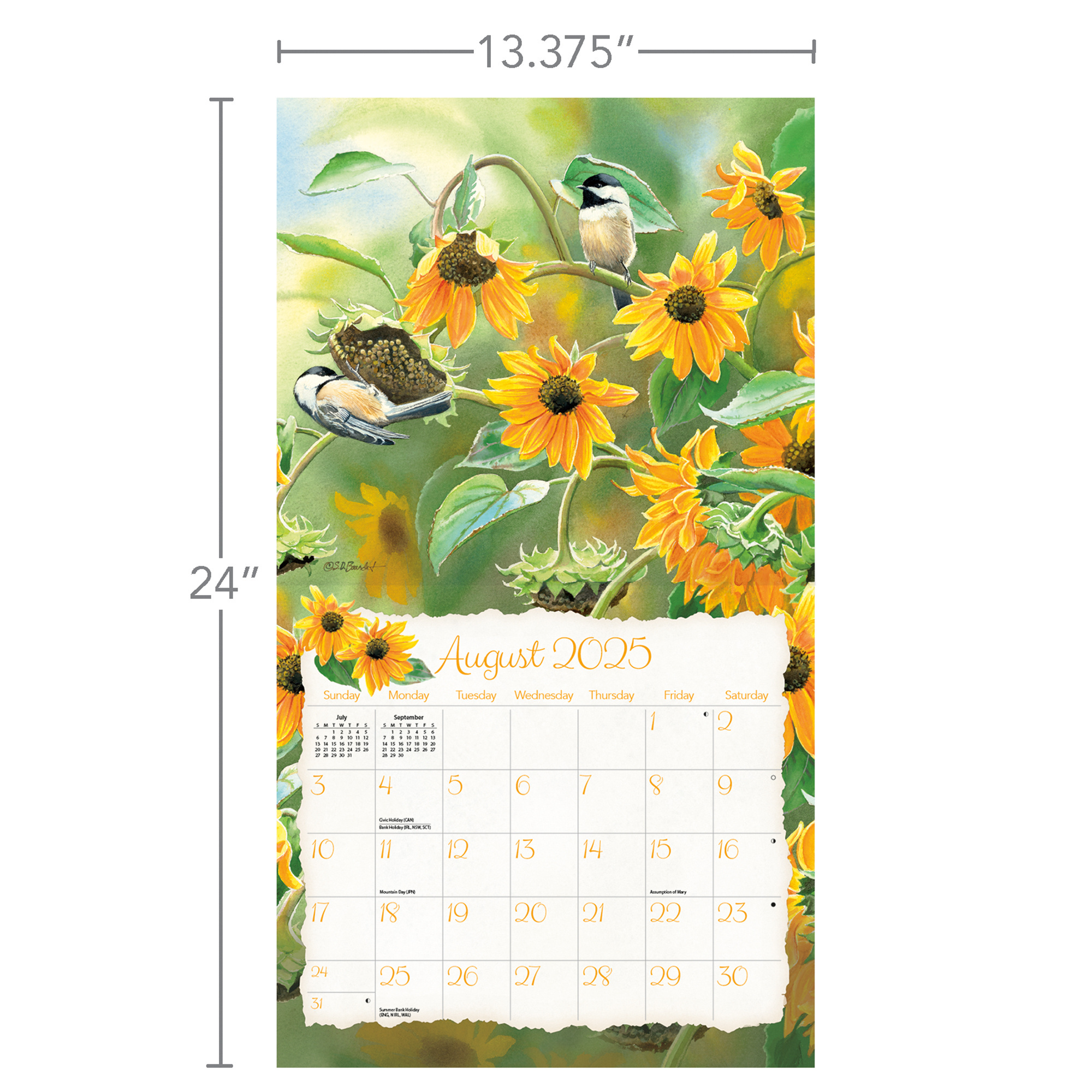 Buying Songbirds Calendar 2025 Art Work by Susan Bourdet