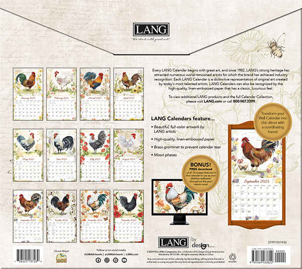 Buying Proud Rooster Calendar 2025 Art Work by Susan Winget