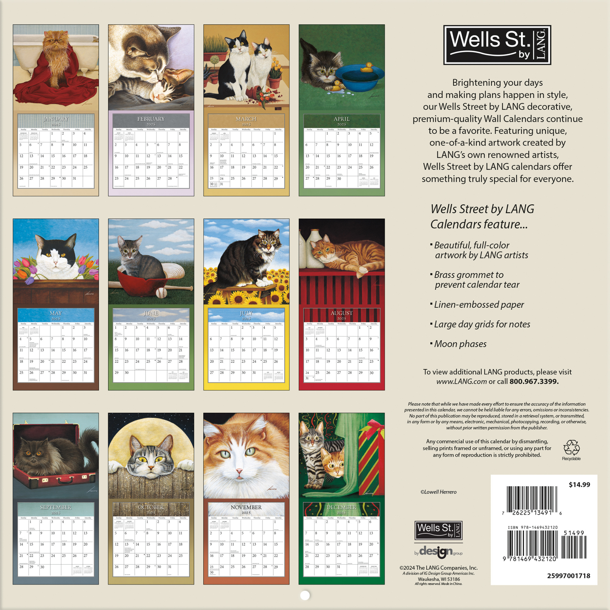 Buying Cats Calendar 2025? Artwork by Lowell Herrero