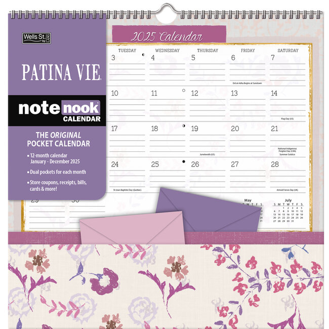 LANG Calendario Patina Vie Pocket Note Nook 2025