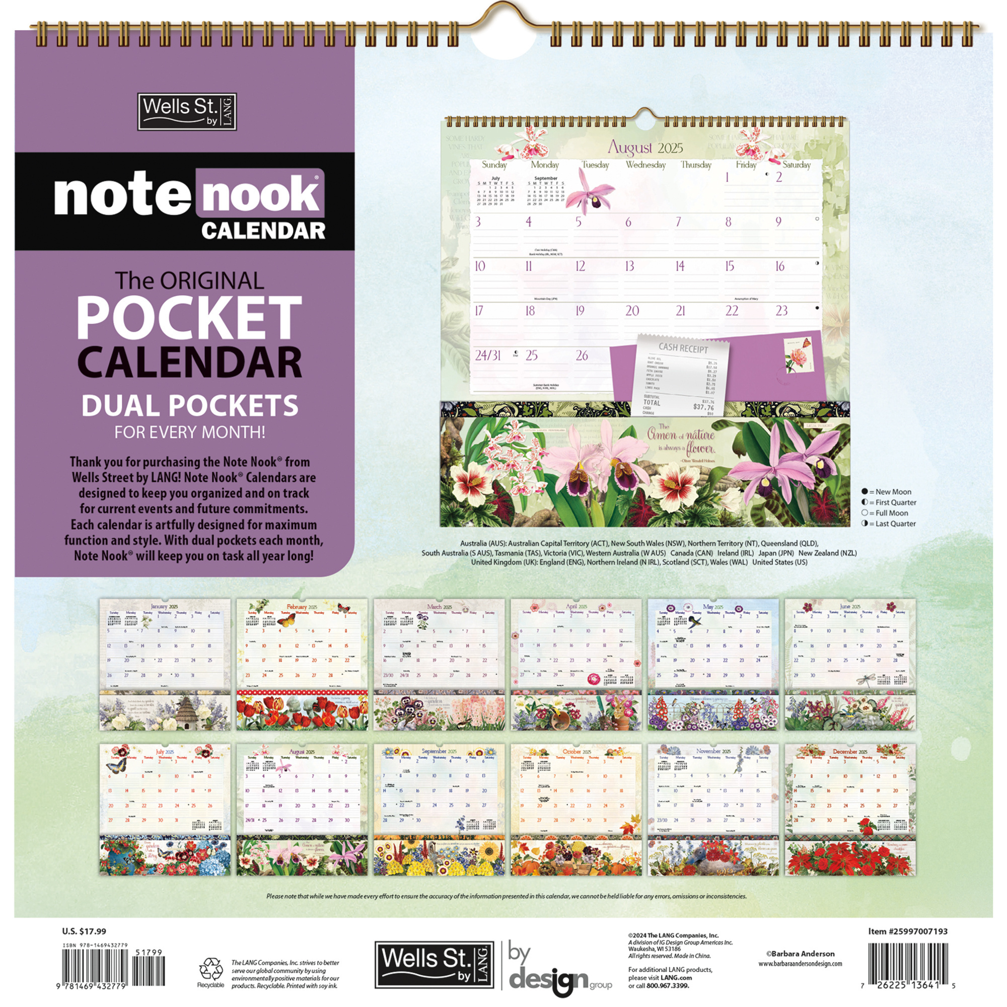 Buying Botanical Gardens Pocket Note Nook Calendar 2025