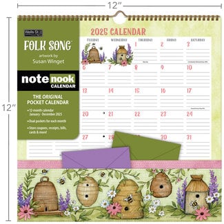 LANG Folk Song Pocket Note Nook Calendario 2025