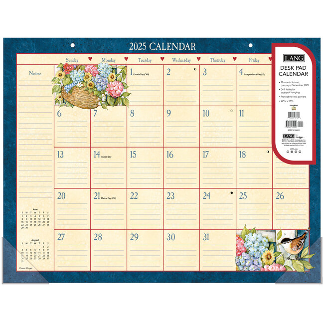 LANG Corazón y Hogar Deskpad Calendario 2025