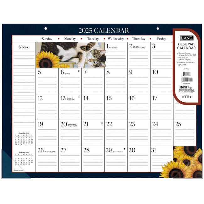 LANG American Cat Calendario de escritorio 2025