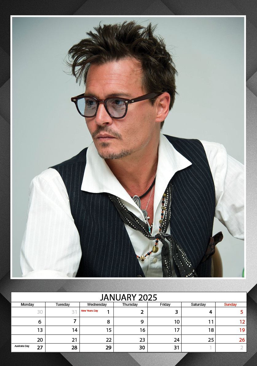 Johnny Depp Calendar 2025 A3