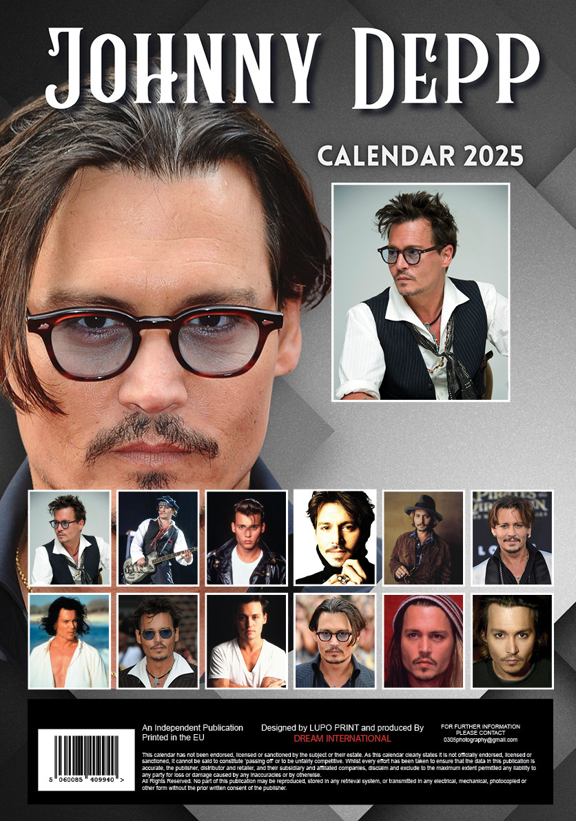 Johnny Depp Calendar 2025 A3