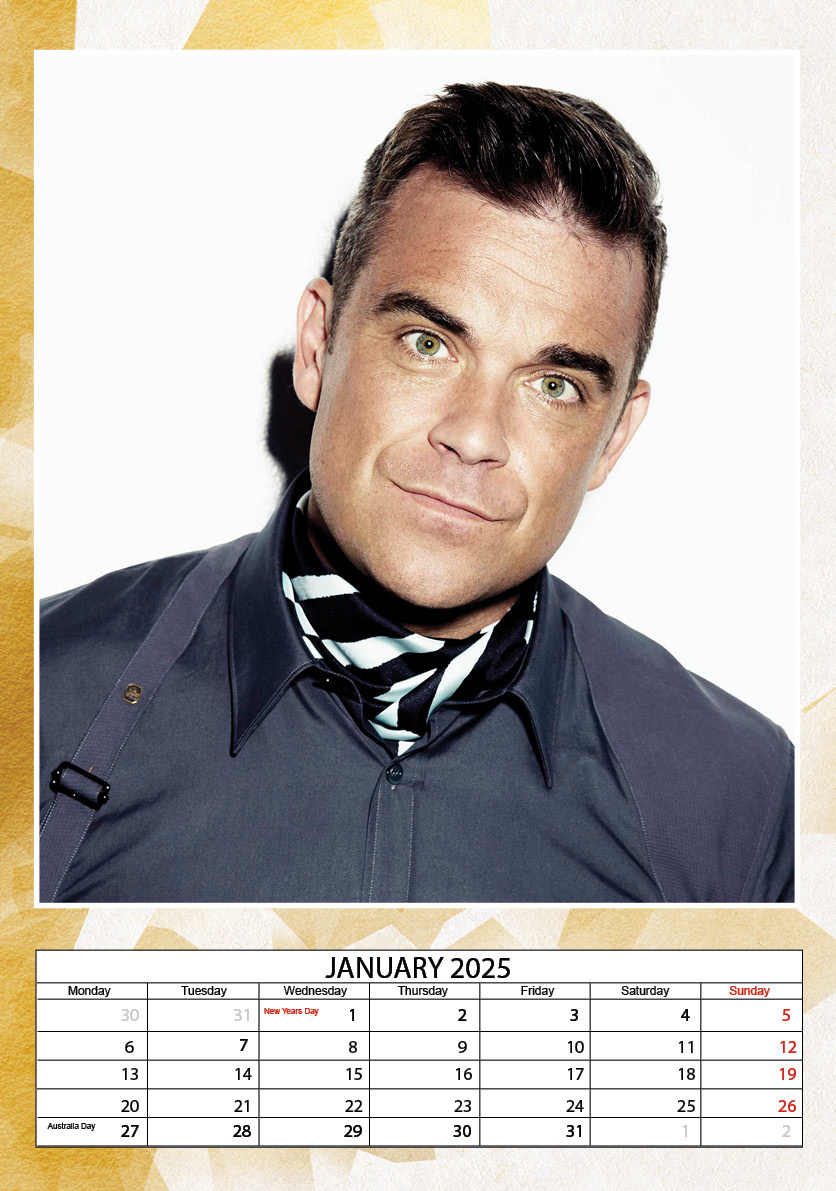 Vuoi acquistare il Calendario Robbie Williams 2025 A3? Ordina