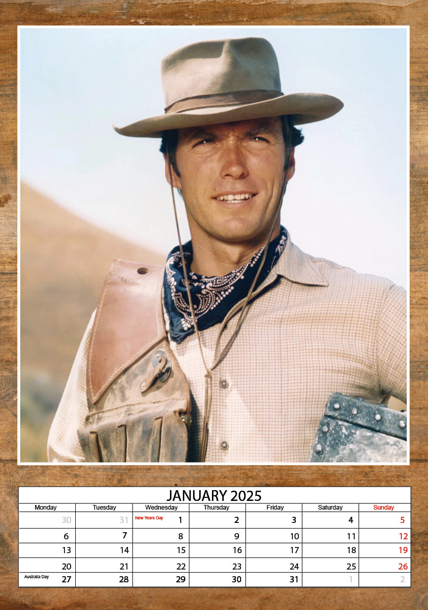 Comprar Calendario Clint Eastwood 2025 A3? Rápido y fácil en línea