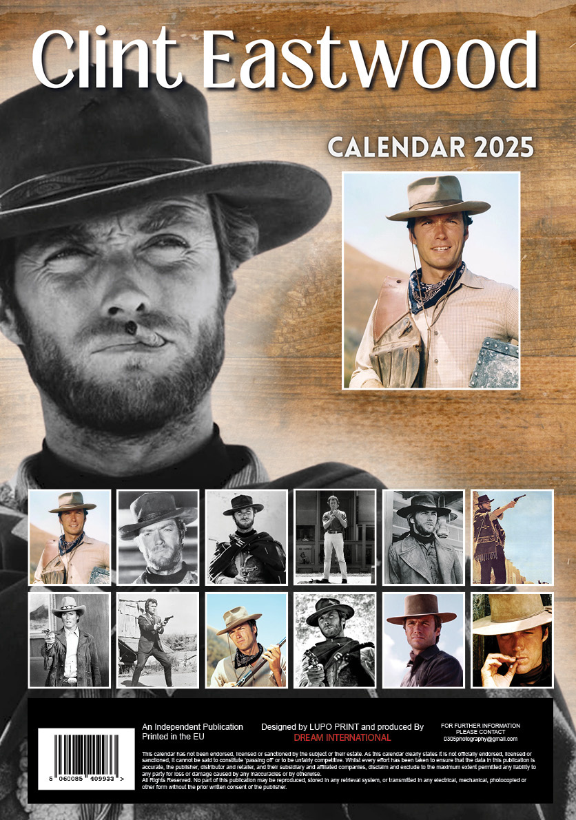 Comprar Calendario Clint Eastwood 2025 A3? Rápido y fácil en línea