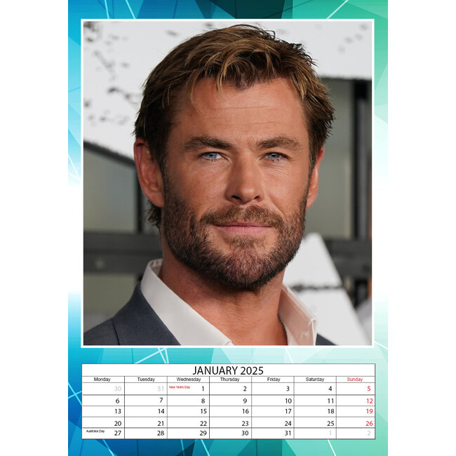 el Calendario 2025 A3 de Chris Hemsworth? Rápido y fácil en