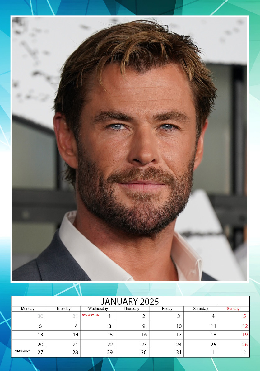 Acheter le Calendrier Chris Hemsworth 2025 A3 ? Rapide et facile en