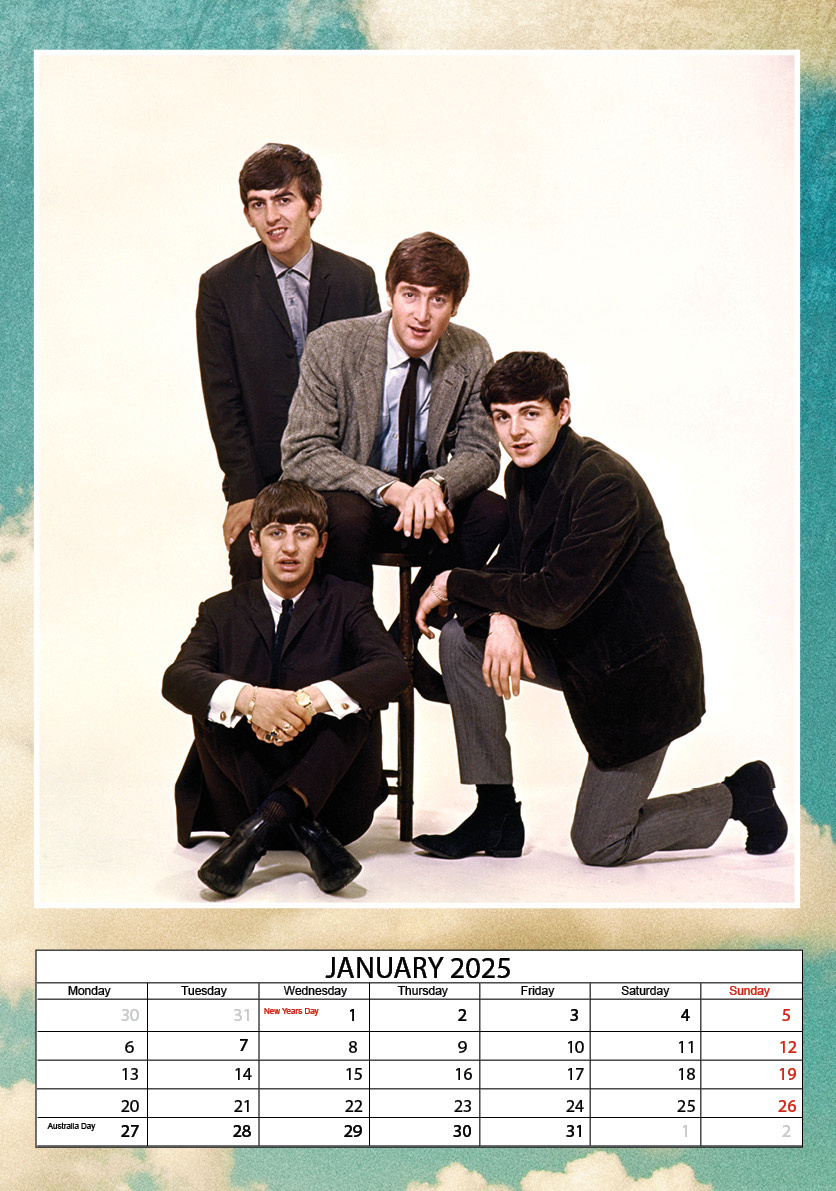 Acheter The Beatles Calendar 2025 A3 ? Commande en ligne