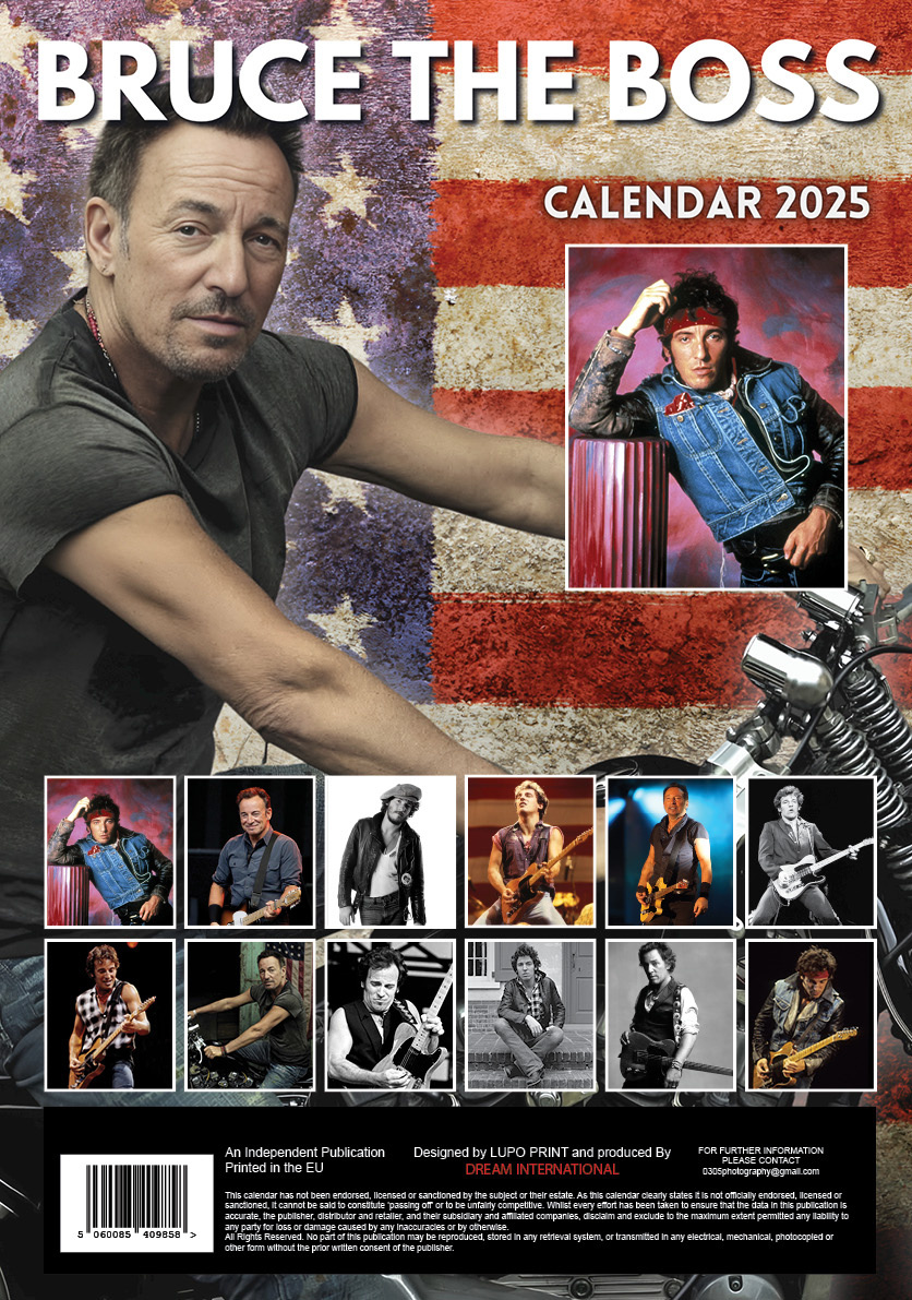 Acheter Calendrier Bruce Springsteen 2025 A3 ? Commande facilement en ligne