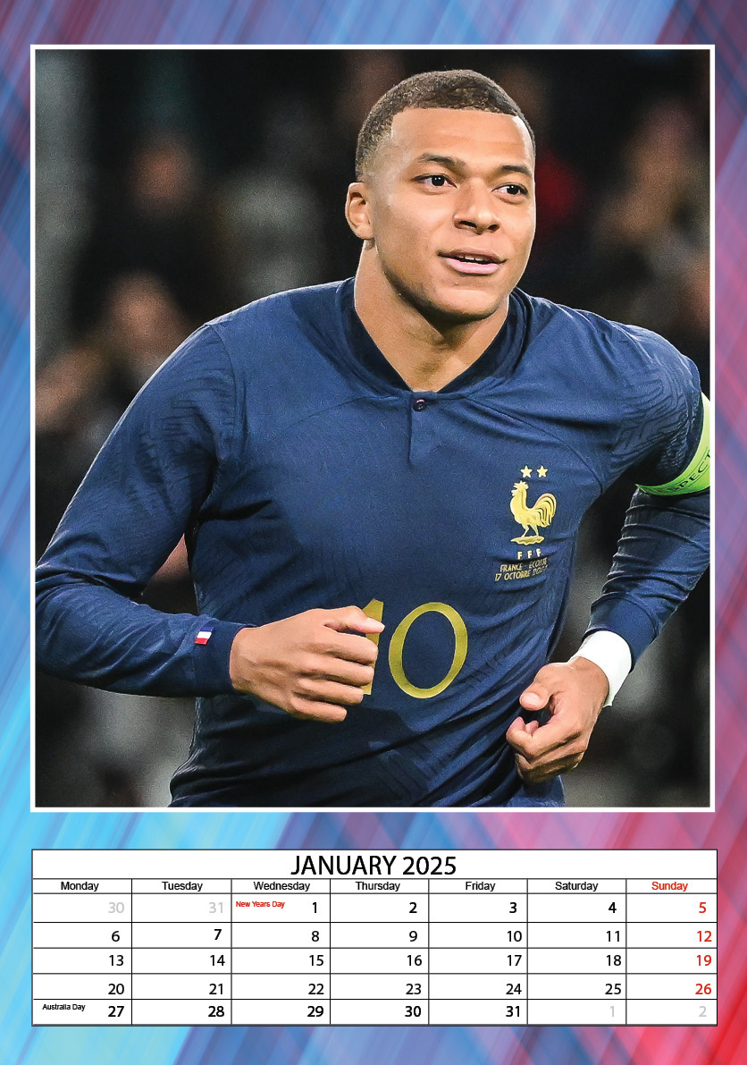Comprar Calendario Mbappe 2025 A3? Haz tu pedido en línea de forma