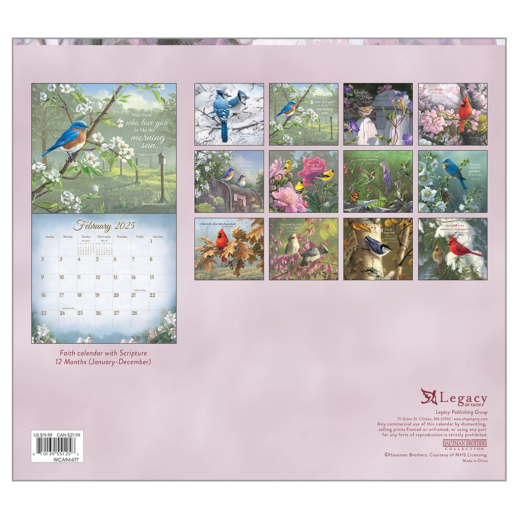 Songbirds of Faith Calendar 2025 Legacy Art Work by The Hautman