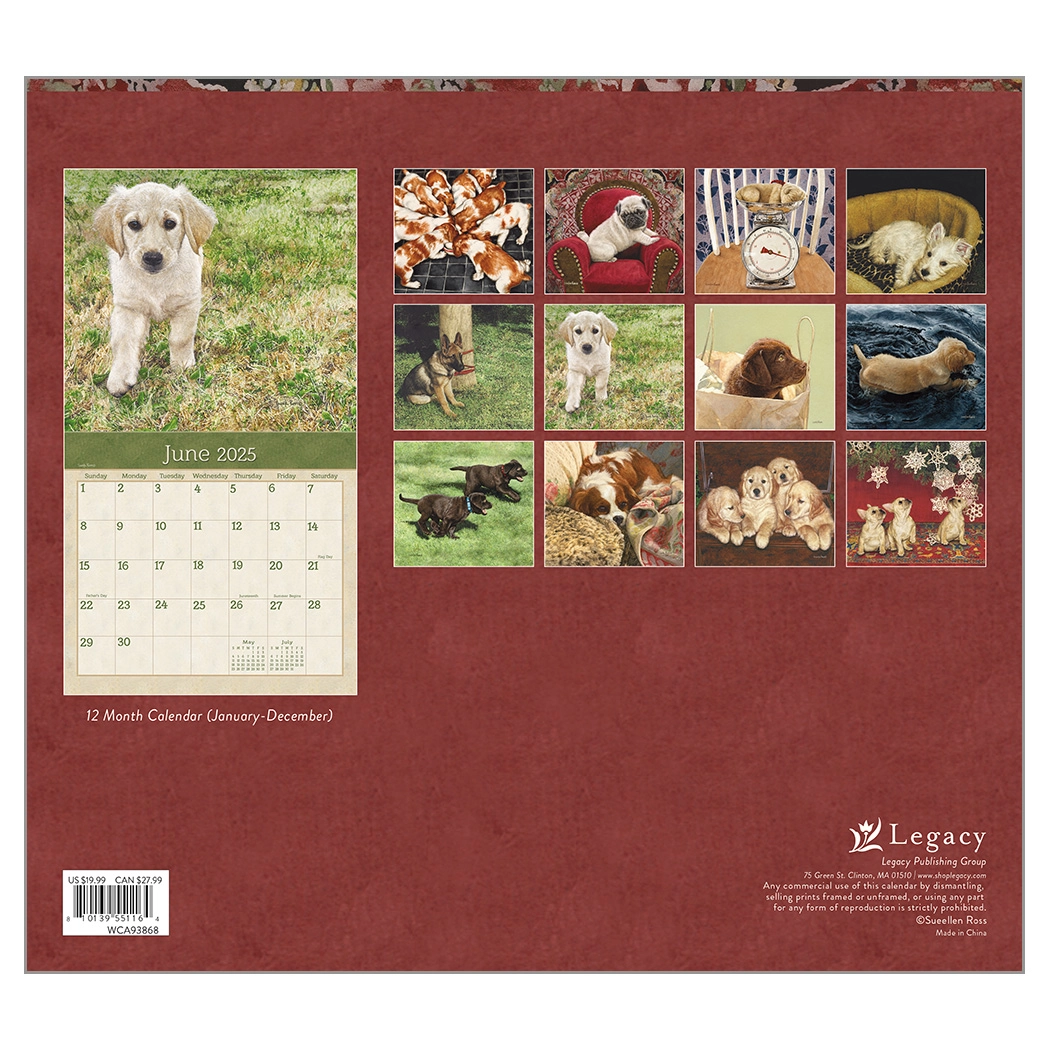 Comprar Cachorros Calendario 2025 Legado Obra de Sueellen Ross