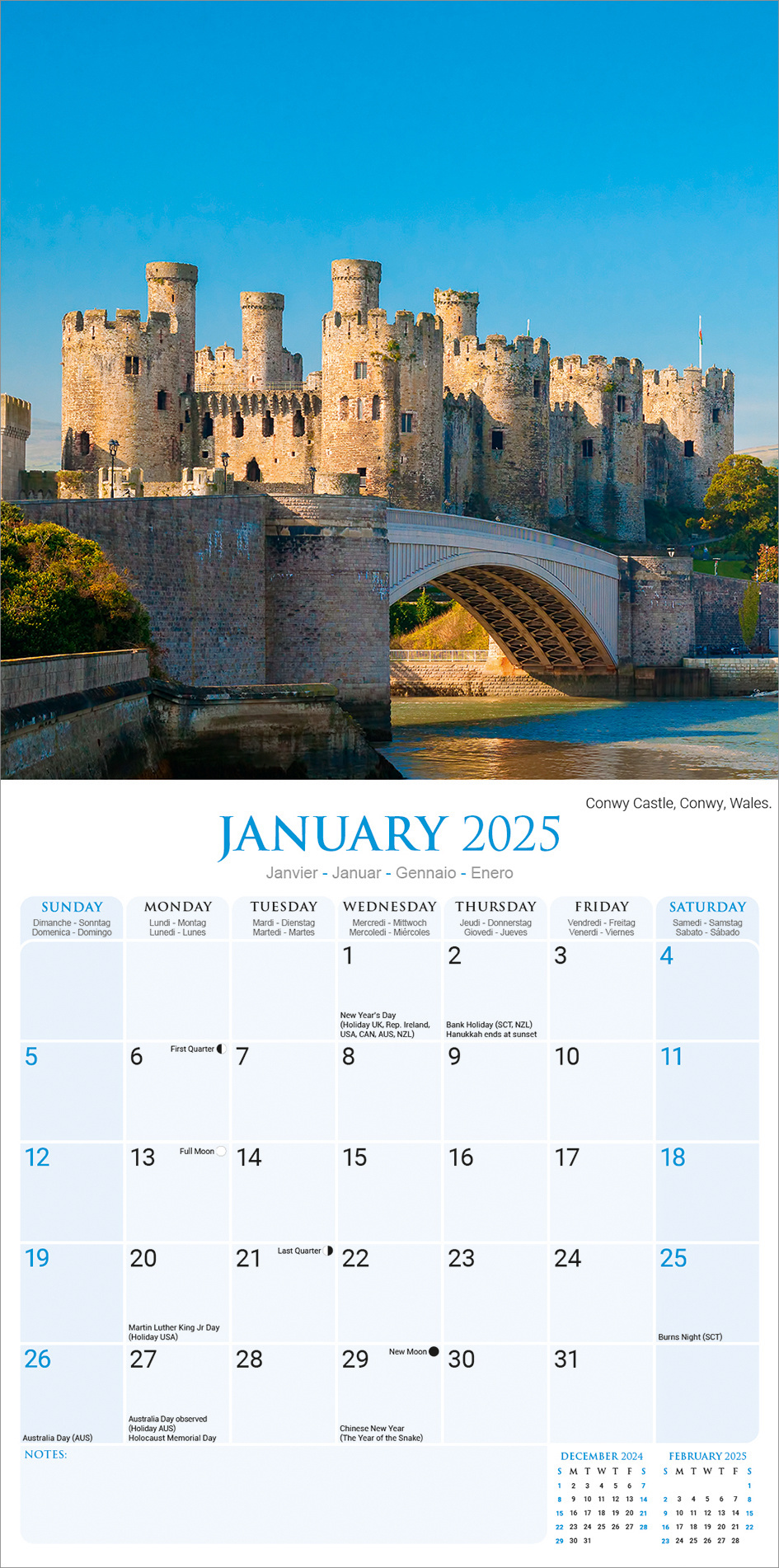 Acheter le calendrier Castles 2025 ? Commande en ligne rapidement et