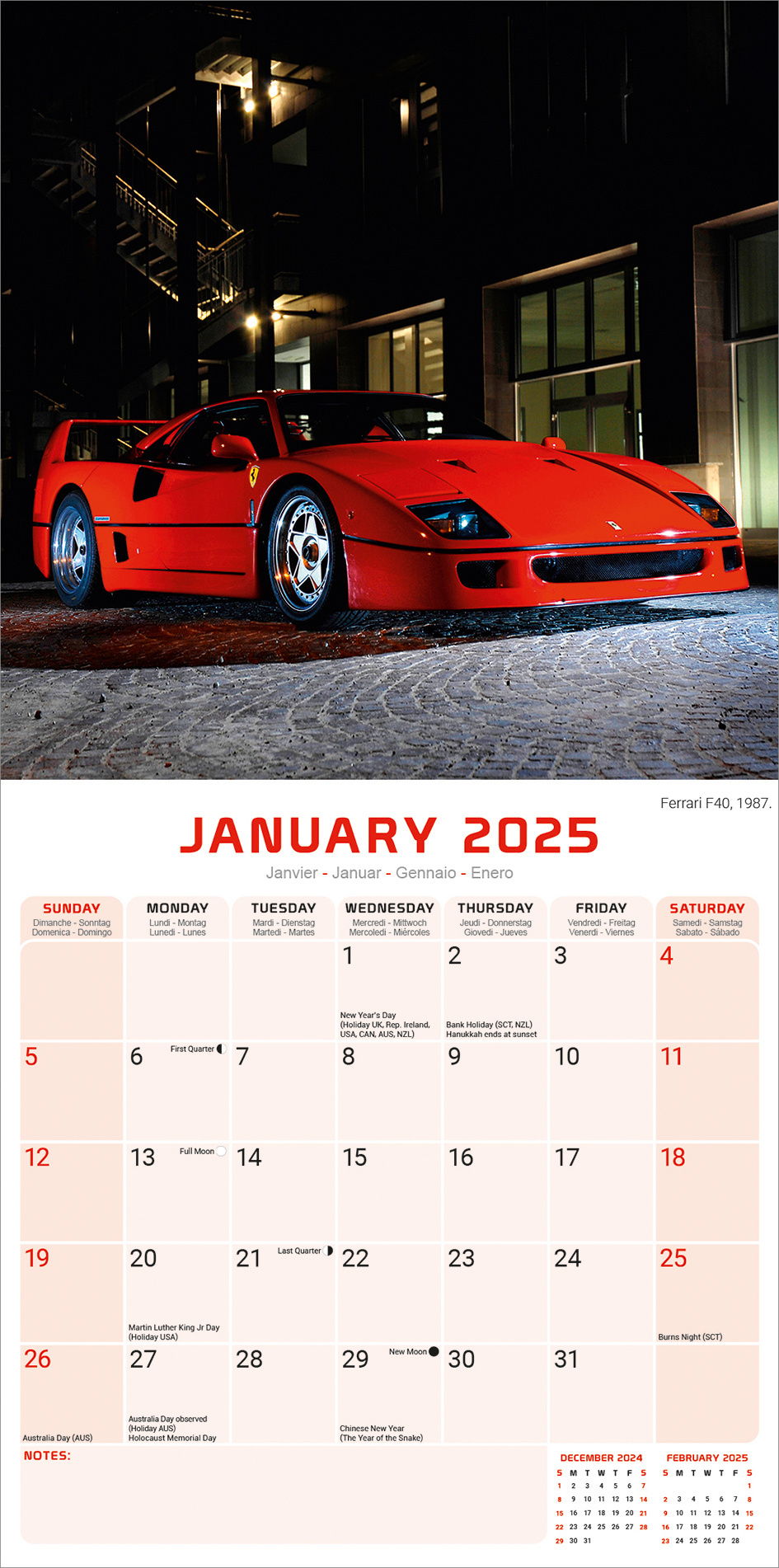 Acheter le Calendrier Ferrari 2025 ? Commande facilement et rapidement