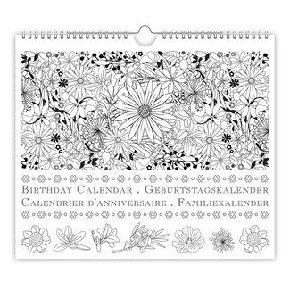 Quire Birthday Calendar Black and White