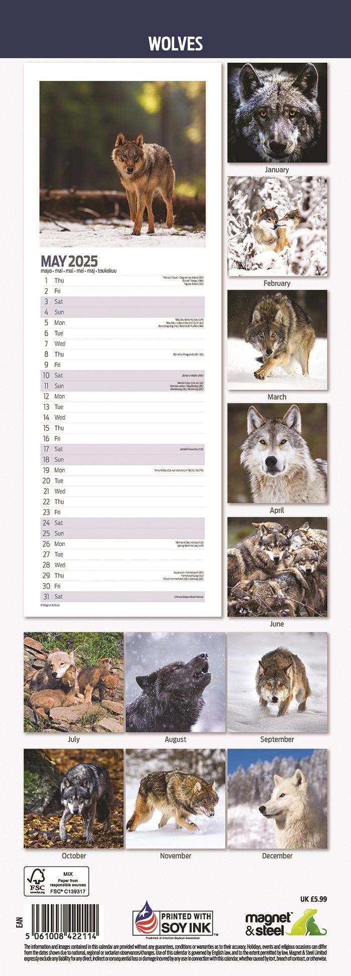 Buying Wolves Calendar 2025 Slimline? Order easily online