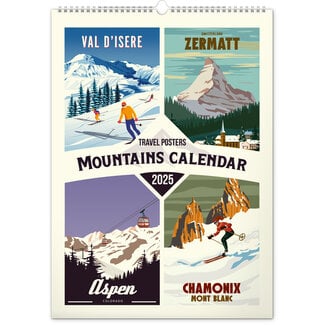 Presco Calendrier des montagnes de voyage 2025