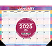 Willow Creek Sous-main Stripes aquarelles - Calendrier de bureau 2025