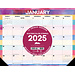 Willow Creek Watercolour Stripes Desk Pad - Desk Calendar 2025