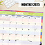 Watercolour Stripes Desk Pad - Desk Calendar 2025